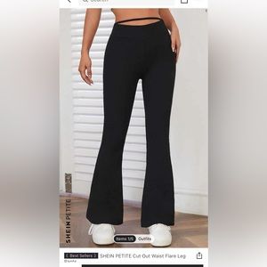 shein, black flare leggings, petite